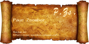 Paur Zsombor névjegykártya